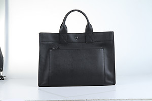 Hermes mens bag 40CM black silver hardware_3