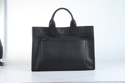 Hermes mens bag 40CM black silver hardware_3